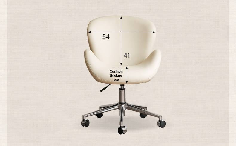 Swan-Style Swivel Office Chair with Chrome Base