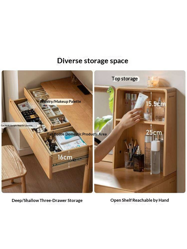 Beech Solid Wood Nordic Style Vanity Table.