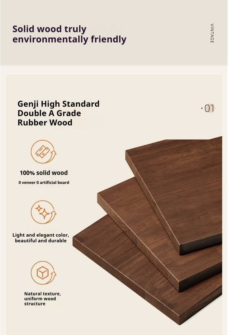 Rubberwood Solid Wood Minimalist Platform Bed with Angled Metal Legs