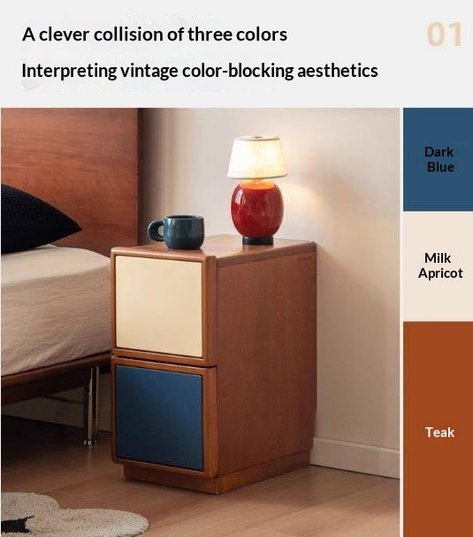 Poplar Solid Wood Nightstand Bauhaus Style