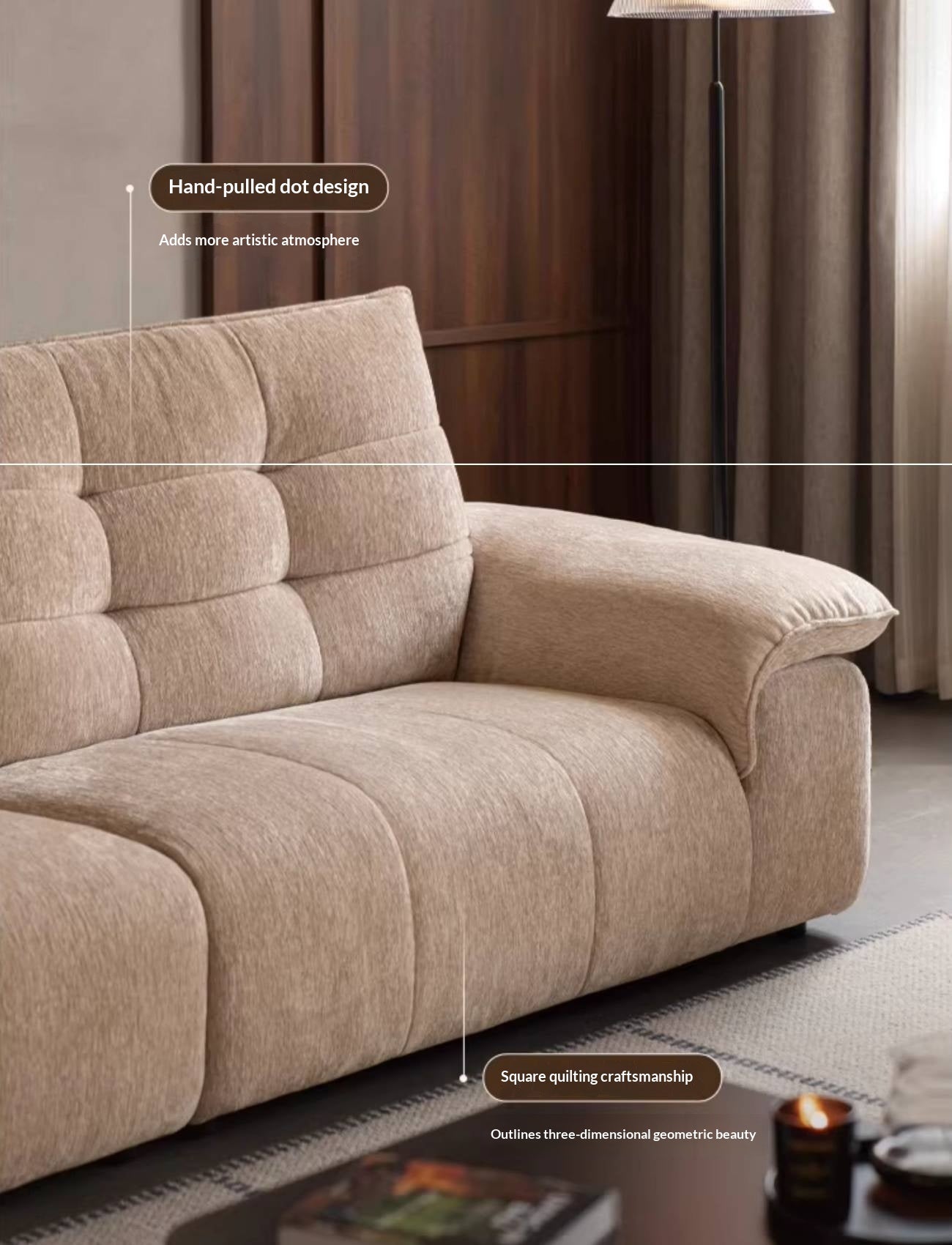 Modern Chenille Fabric Sofa, Couch with Removable and Washable Covers