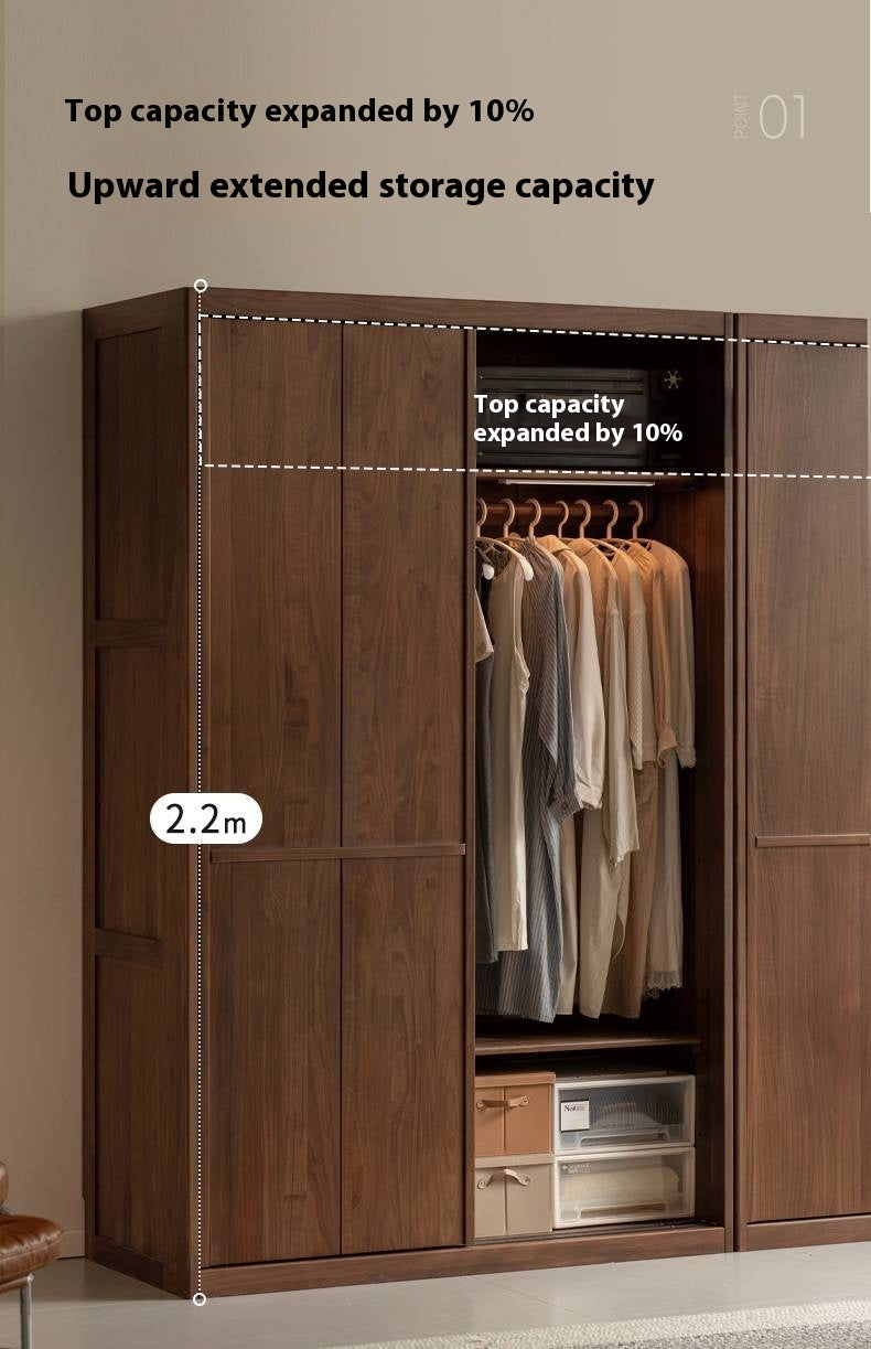 Black Walnut Solid Wood Italian Luxury Sliding Door Wardrobe