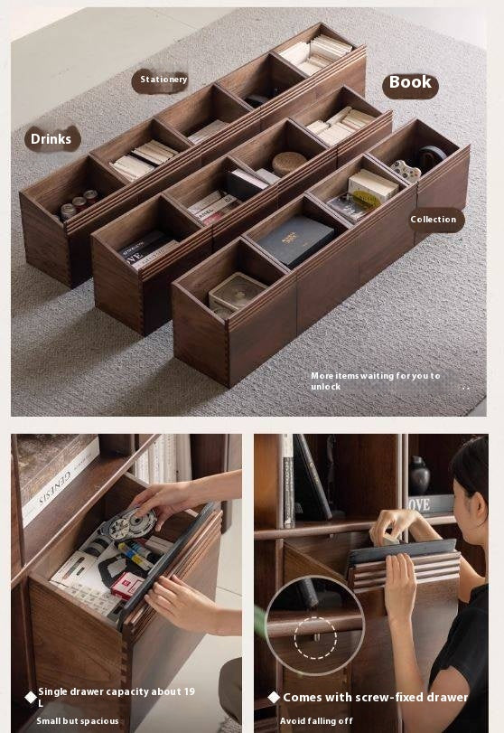 Sandalwood Solid Wood Combination Bookshelf