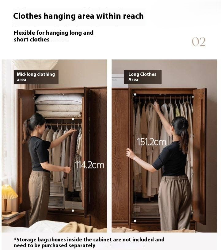 Oak Solid Wood Modern Off-Floor Wardrobe.