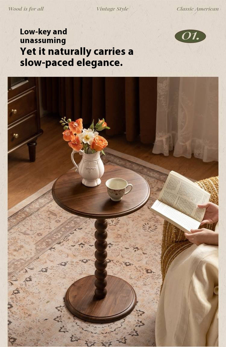 Black Walnut Solid Wood American Retro Style Side Table