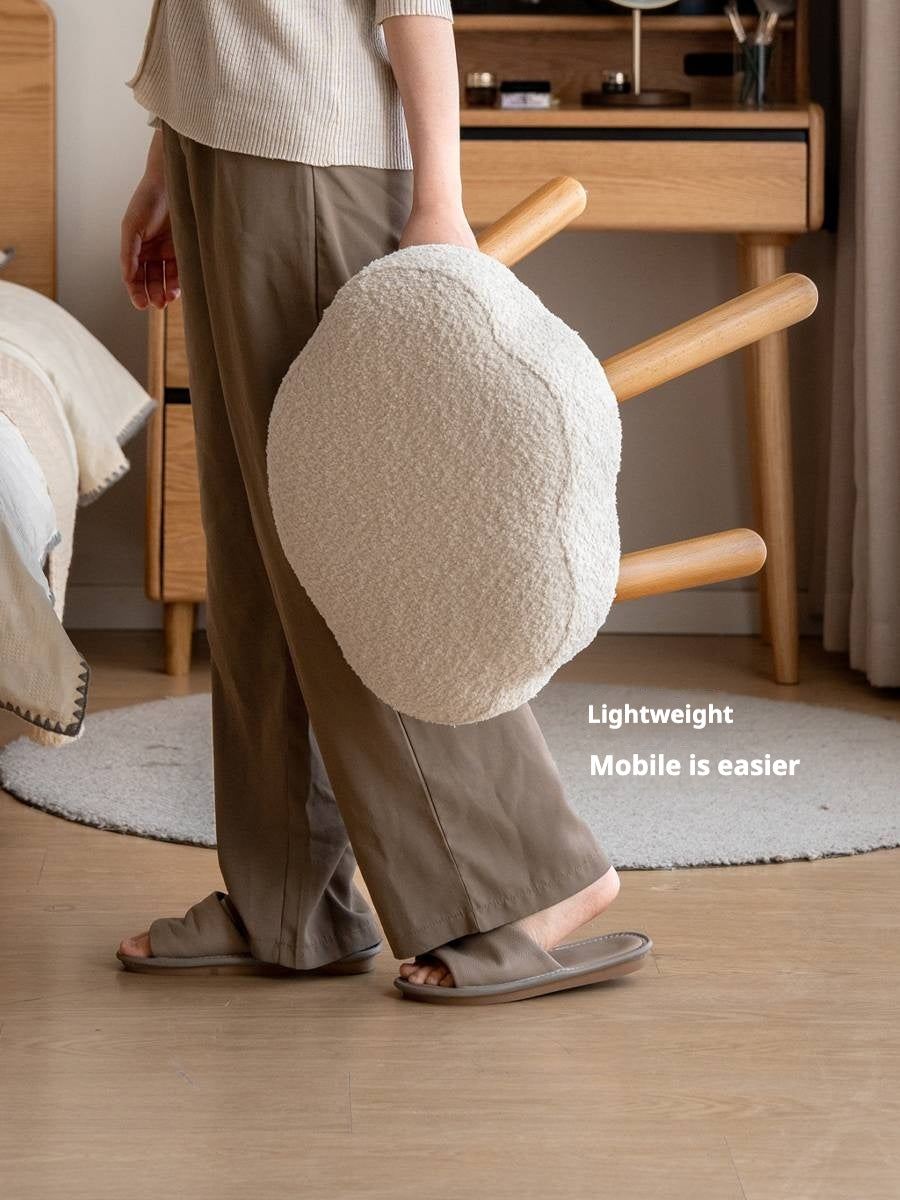 Beech, birch solid wood Nordic lamb velvet cloud makeup stool.