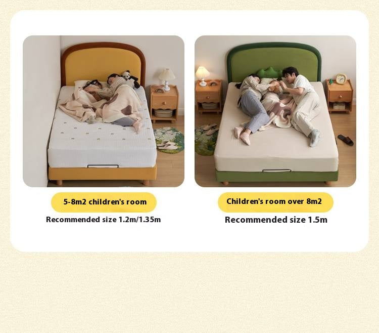 Fabric Children's Bed High Head Soft Bed