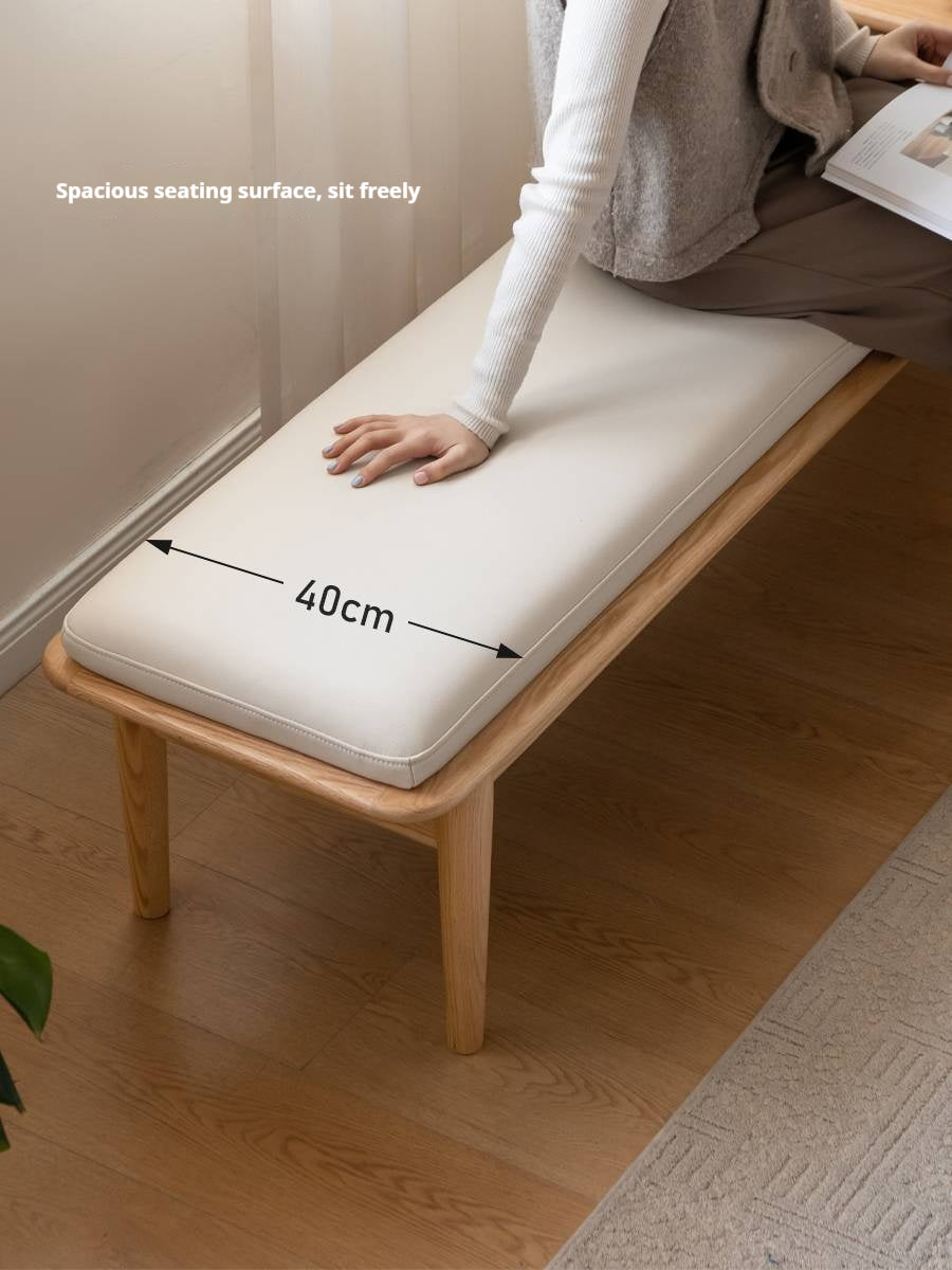 Oak Solid Wood Modern Long Soft Bench