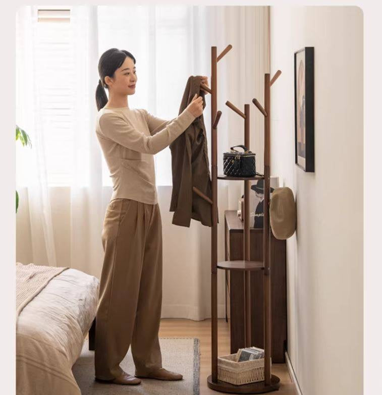 Solid Rubberwood Modern Minimalist Clothes Rack