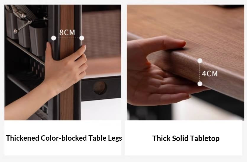 Black Walnut, Solid Longan Hardwood Solid Wood Italian Light Luxury Computer Desk