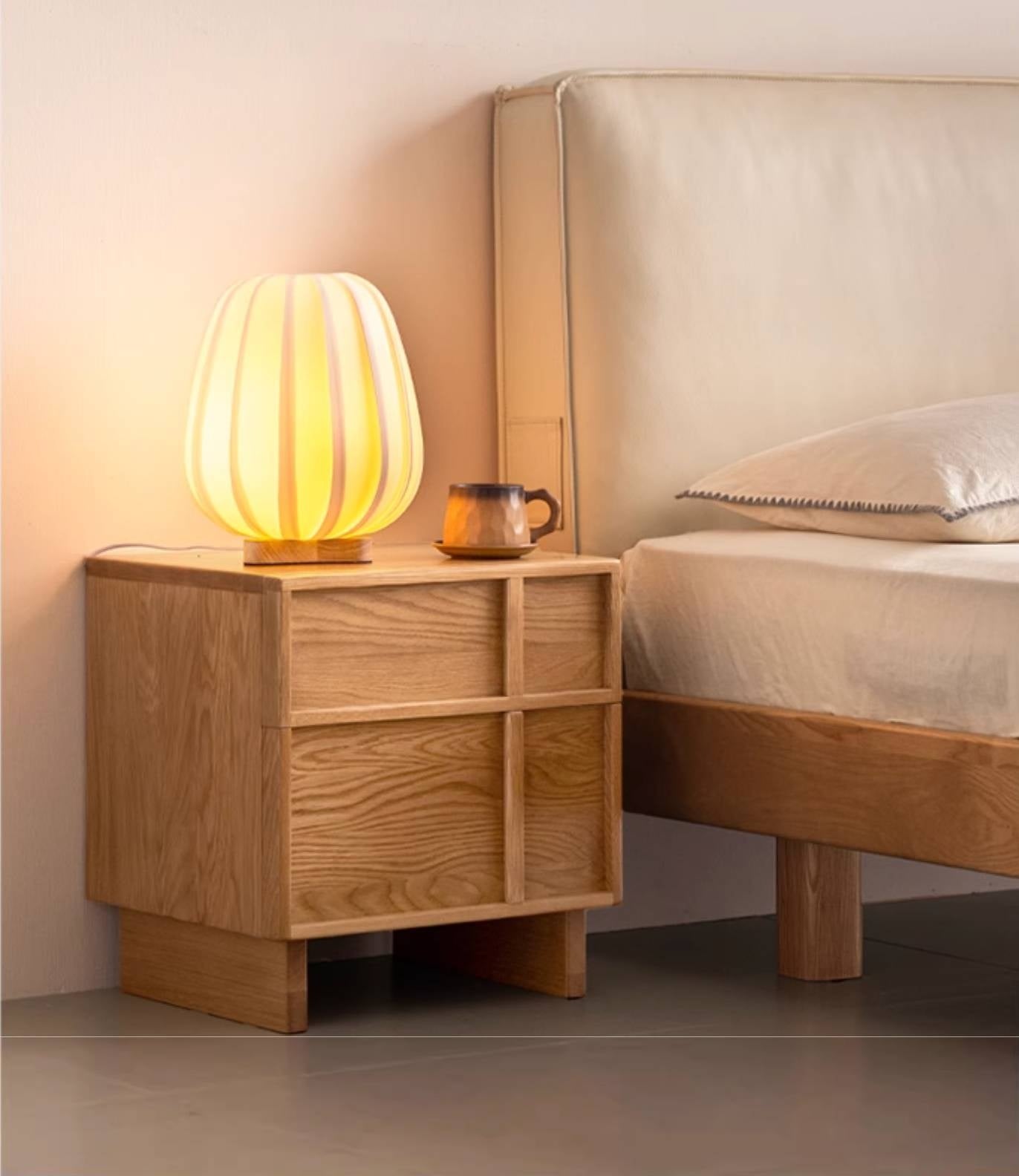 Red Oak, White Oak, White Ash Solid Wood Two-drawer Nightstand