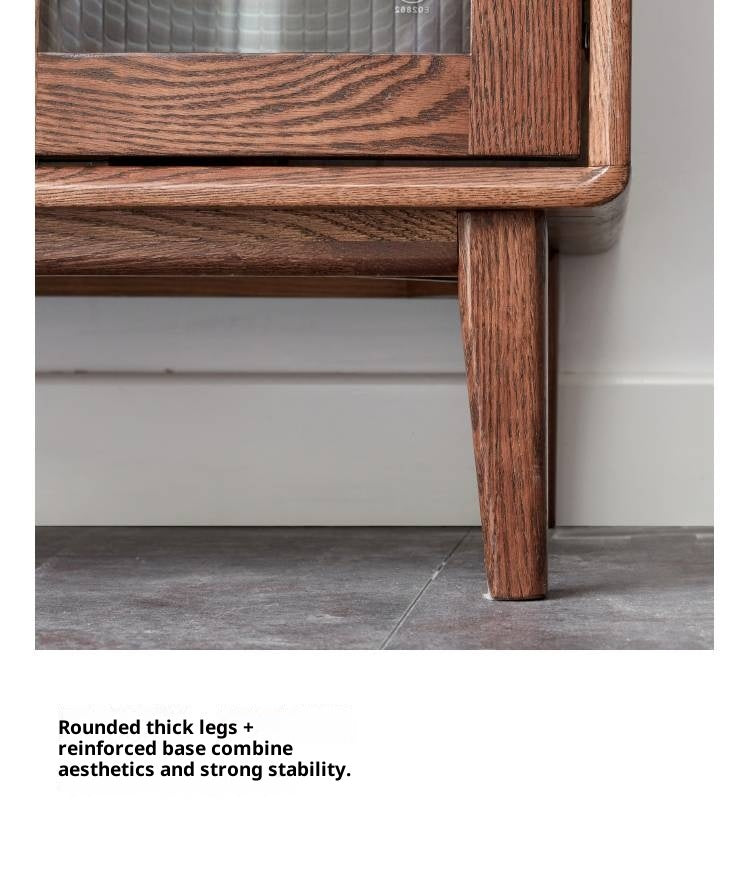 Oak Solid Wood, Solid Rubberwood Side Cabinet