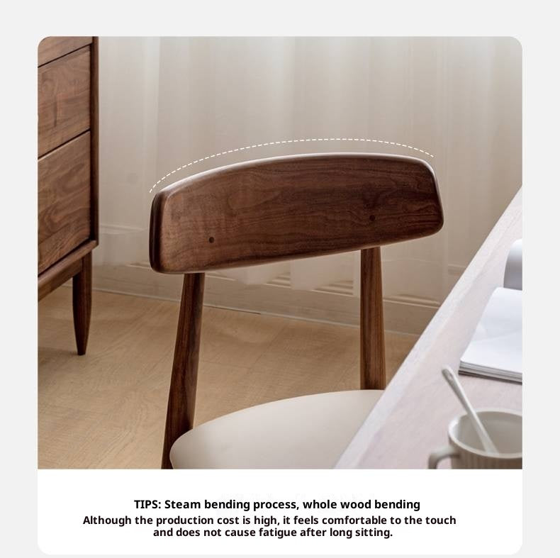 Set 4 pcs Black Walnut, Sandalwood Solid Wood Dining Chair