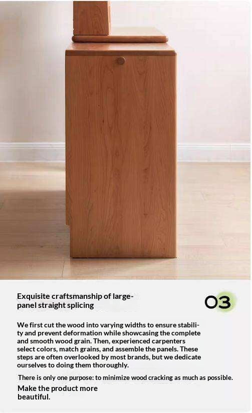 Сherry Solid Wood Retro Corner Vanity Table.