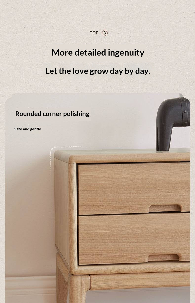 Ash Solid Wood Simple Floor TV Cabinet.