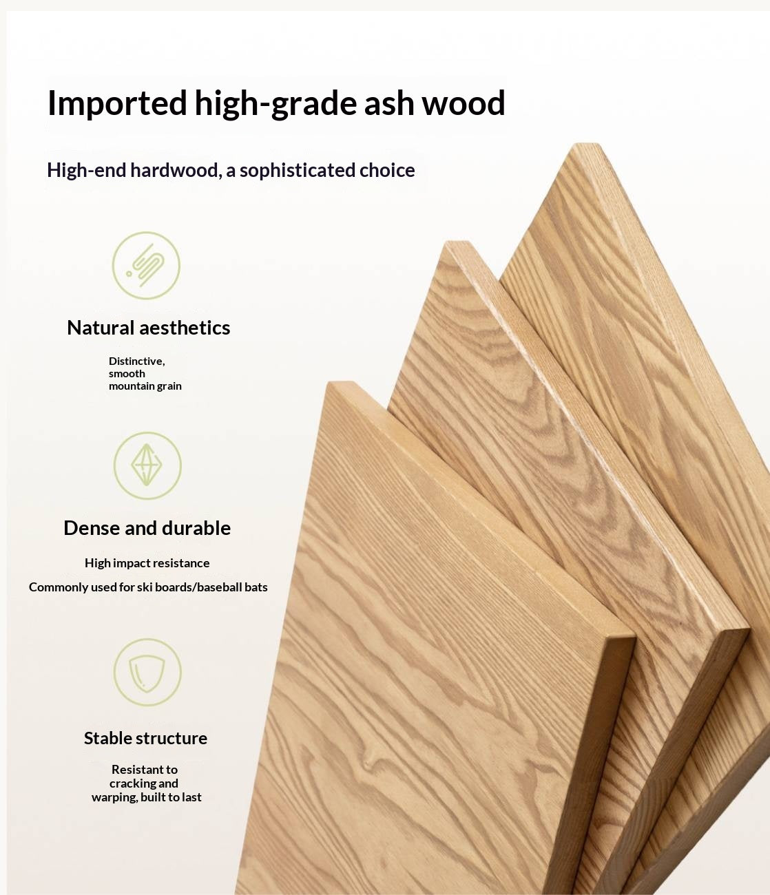 Ash Solid Wood Small Nightstand