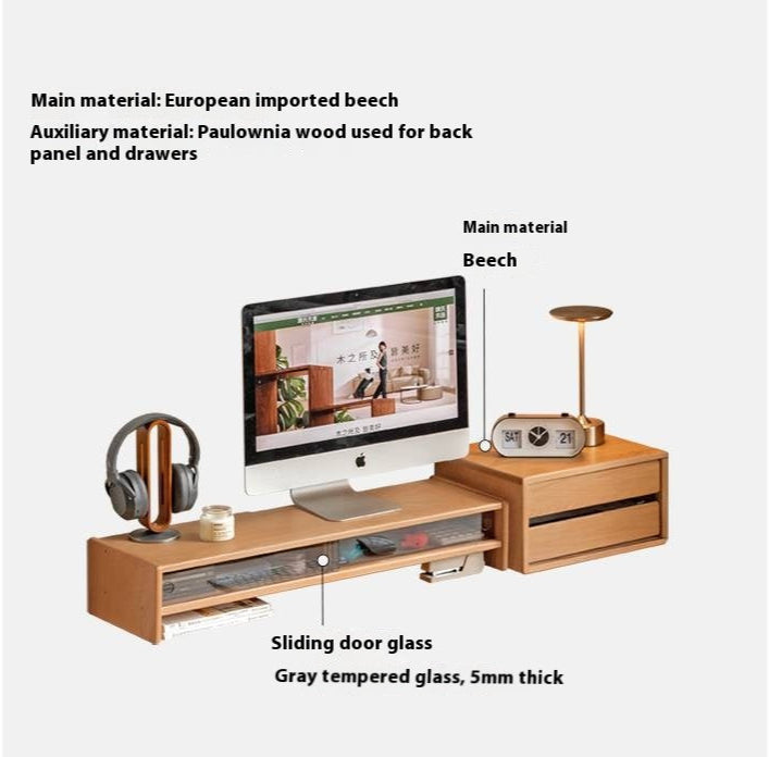 Beech Solid Wood Desktop Storage Rack