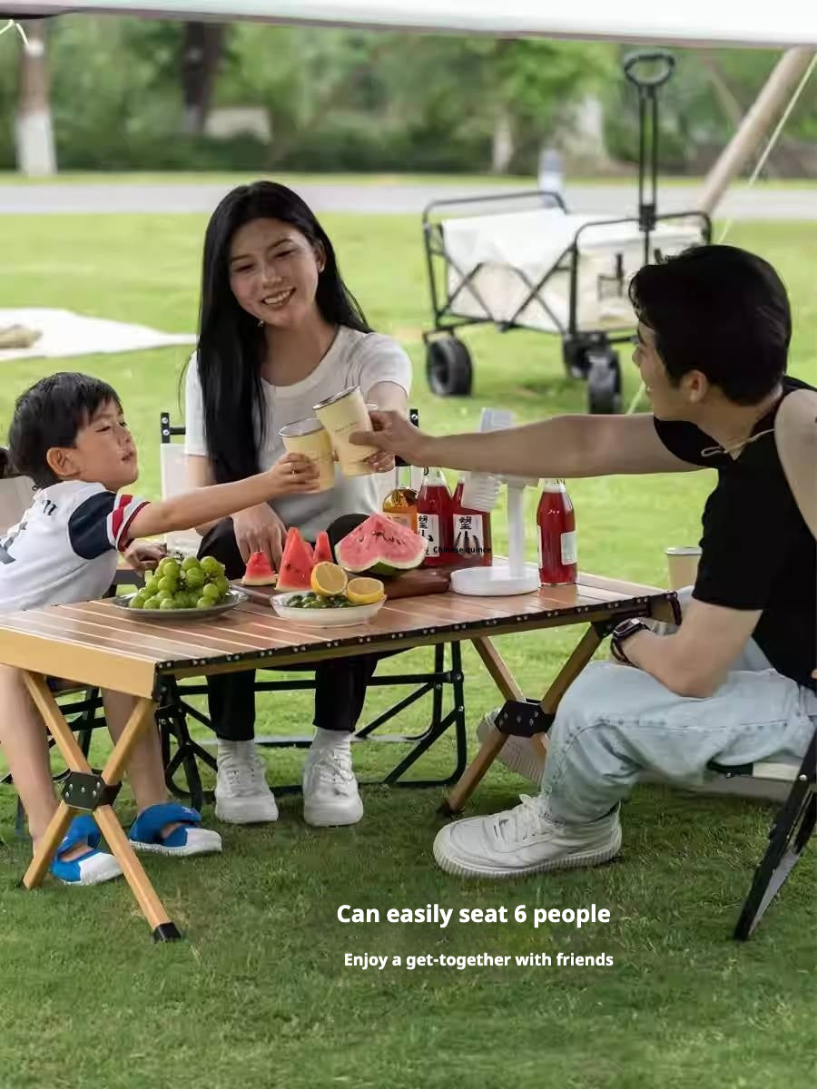 Aluminum alloy folding portable egg roll table