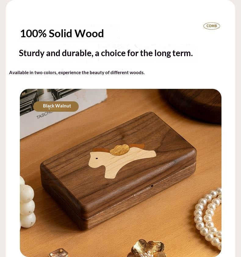 Black walnut, Cherry Solid Wood Handmade Jewelry Box