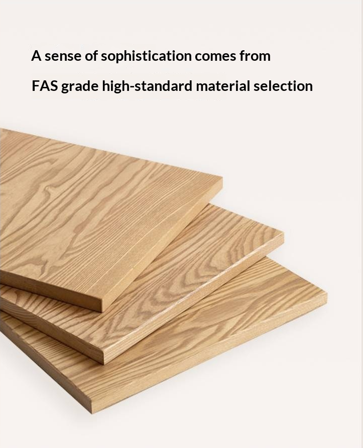 Ash Solid Wood High Backrest Large Bed