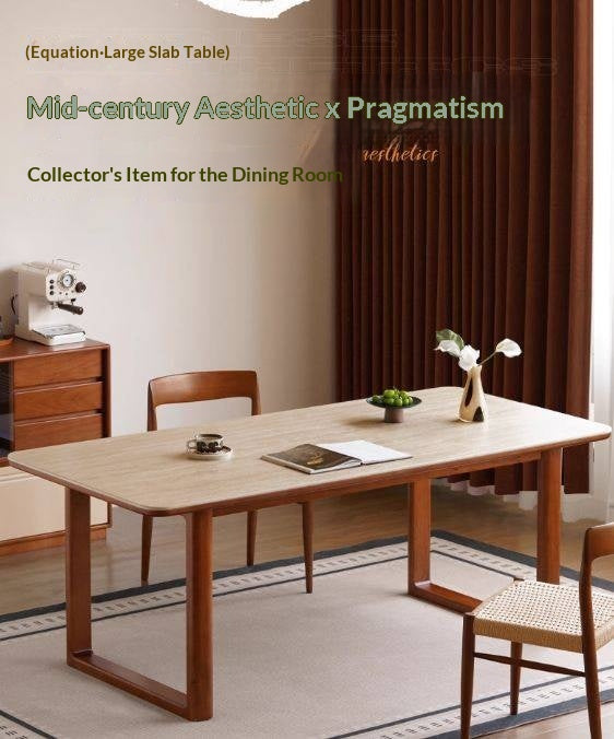 Tulipwood Solid Wood Antique Style Rock Board Dining Table