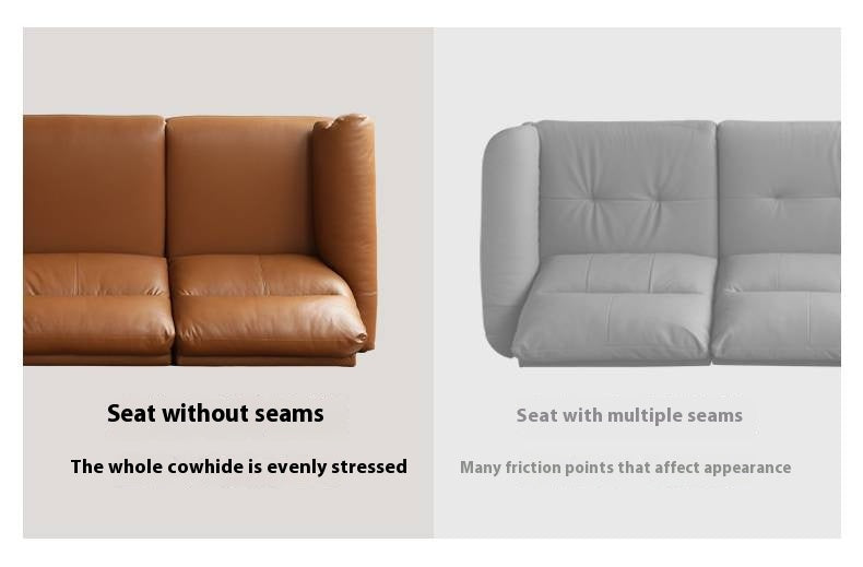 Leather Electric Zero Wall Sofa Italian Light Luxury.