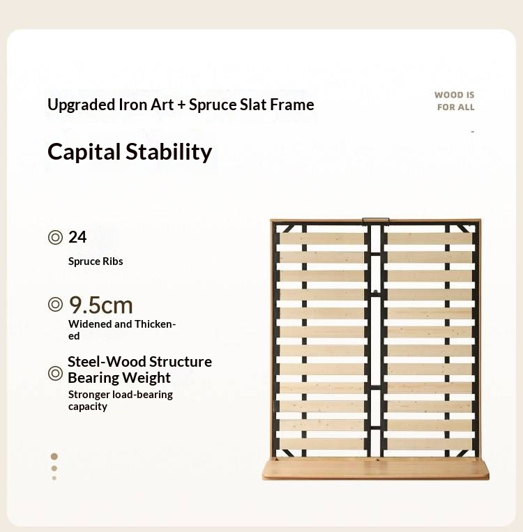 Oak Solid Wood Bed — Simple Floating Bed Design