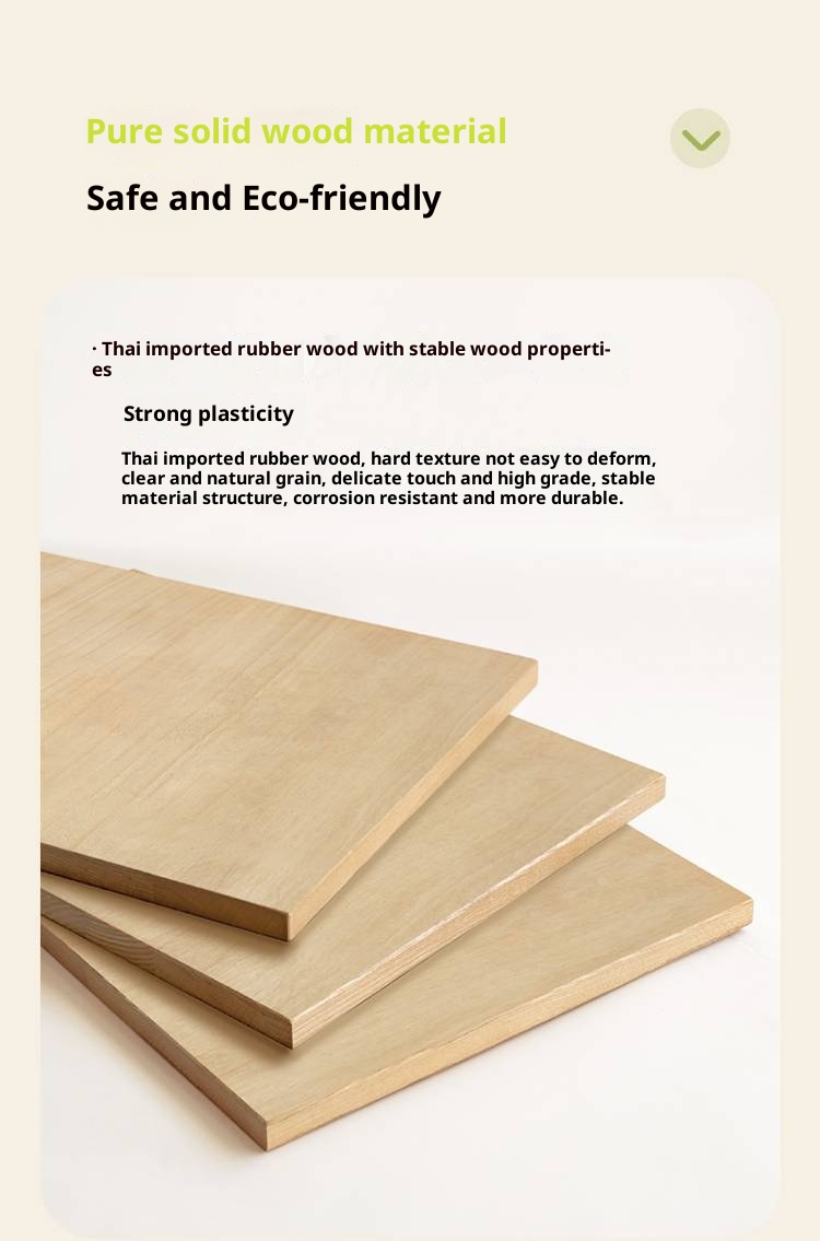 Rubberwood Solid Wood Bed, French Cream Style