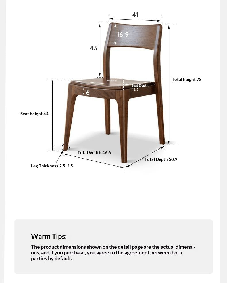Set 4 pcs Black Walnut, White Ash, Oak Solid Wood Dining Chair