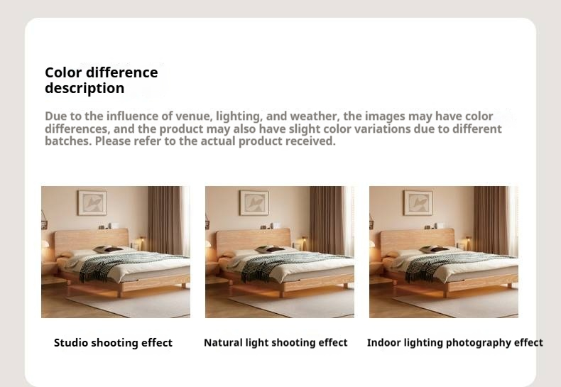 Oak, Ash Solid Wood Luminous Suspended Bed, Nordic Style