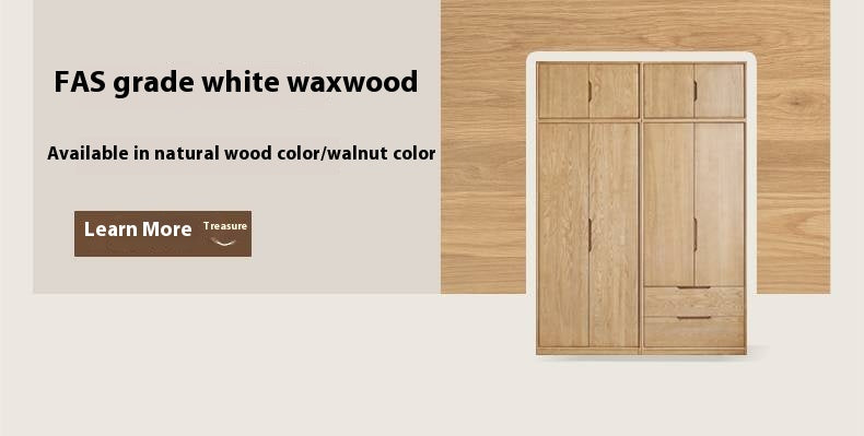 Sandalwood Solid Wood Modern Open Door Wardrobe.