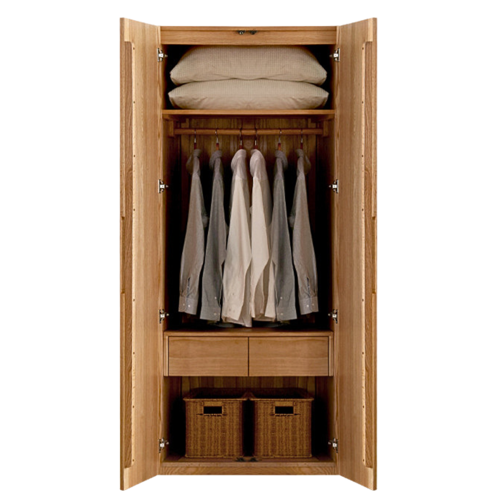 Oak Solid Wood Nordic Wardrobe.