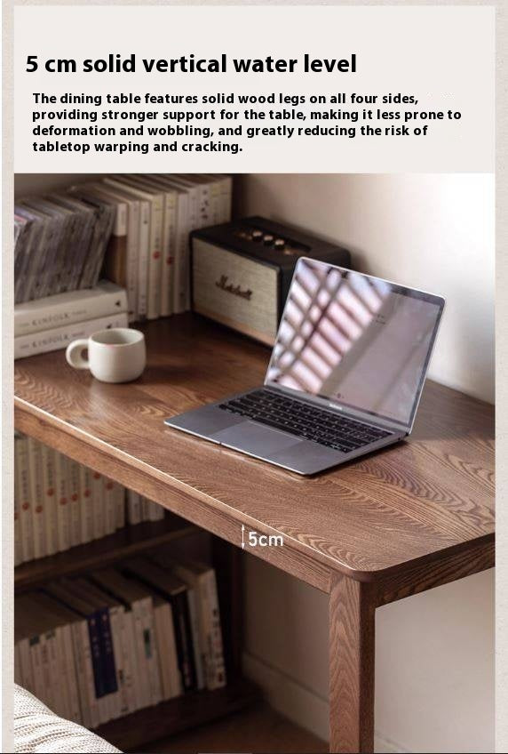 Black Walnut, Ash Solid Wood Desk Bookshelf Integrated
