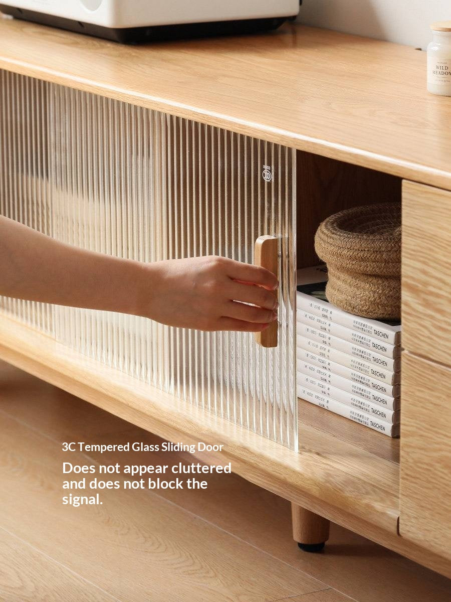 Ash, Oak Solid Wood TV Cabinet Modern.