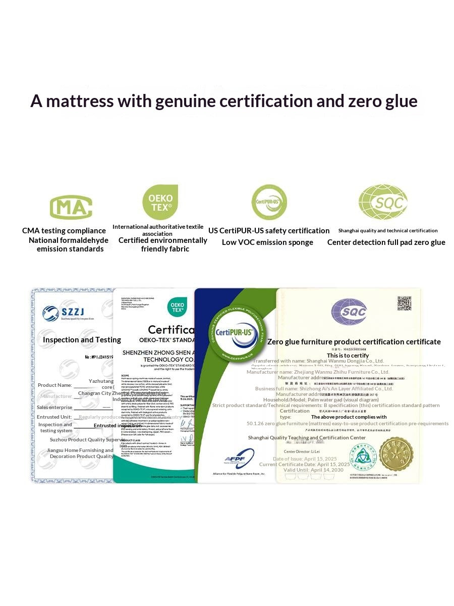 Eco-Friendly Zero Glue Certified Mattress with Jute and Latex — Natural Design
