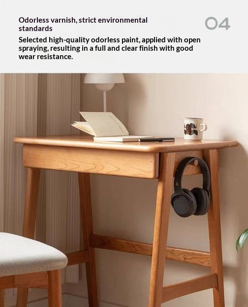 Cherry Solid Wood Desk With Drawers