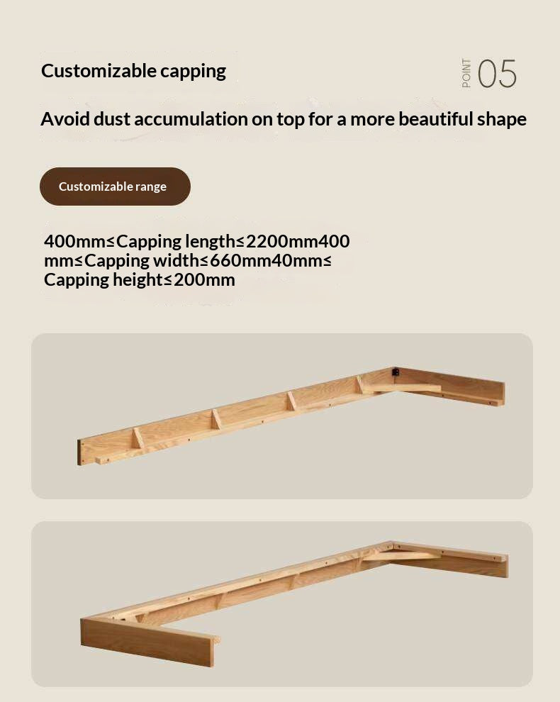 Oak Solid Wood Modern Sectional Wardrobe.