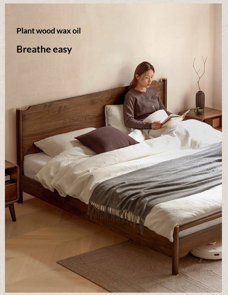 Black Walnut, Ash Solid Wood Bed