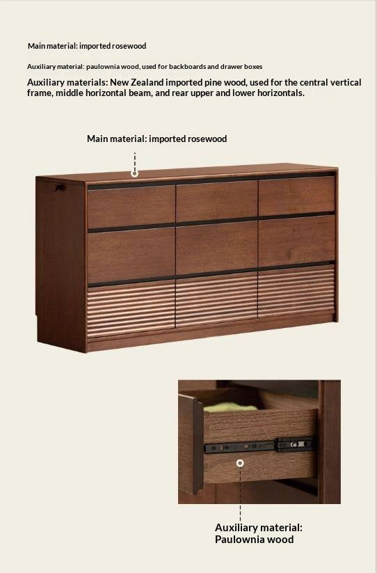 Solid Longan Hardwood Chest of Drawers