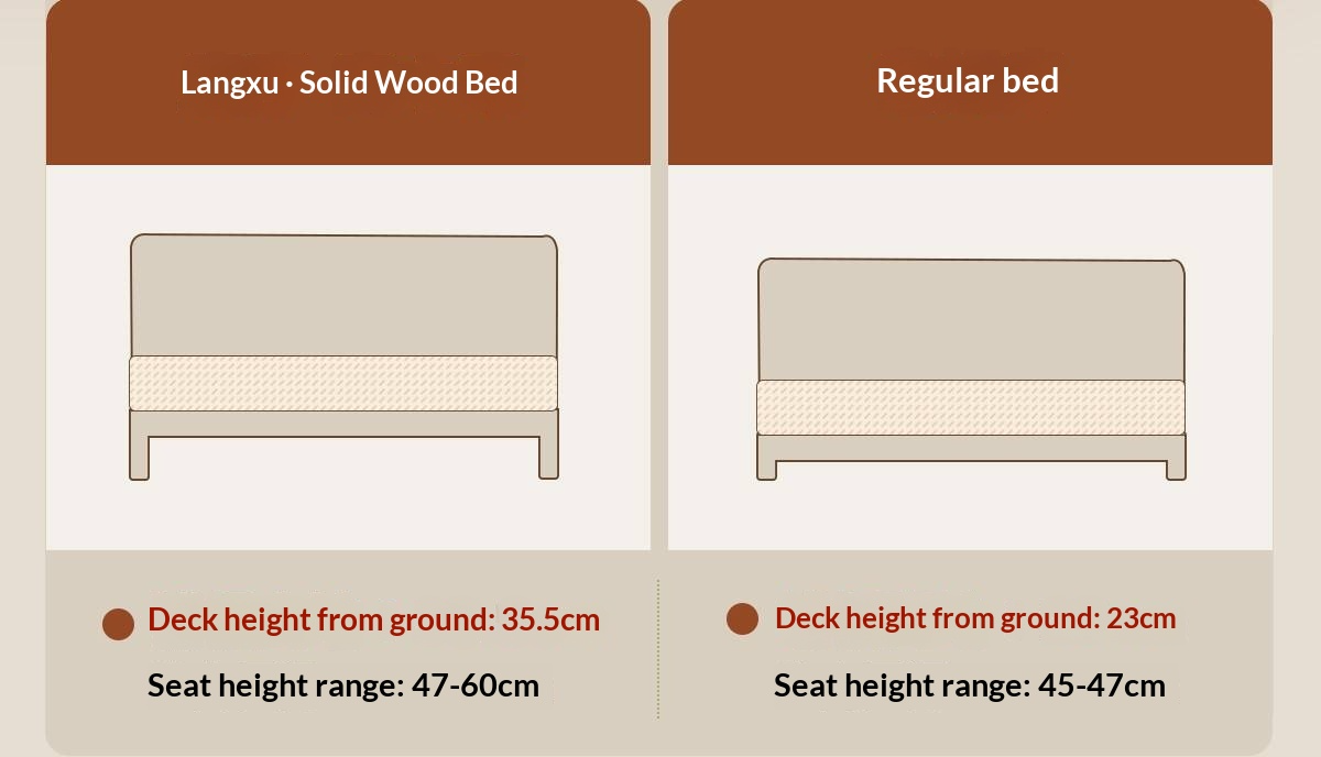 Black Walnut Solid Wood Modern Double Bed