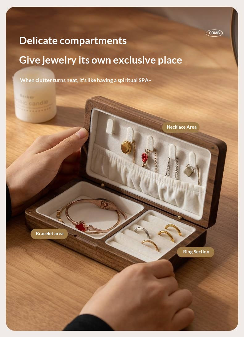 Black walnut, Cherry Solid Wood Handmade Jewelry Box