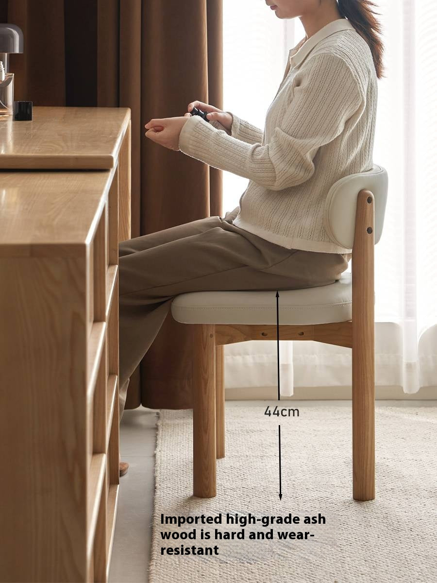 Ash, Red Oak Solid Wood Modern Style Makeup Chair