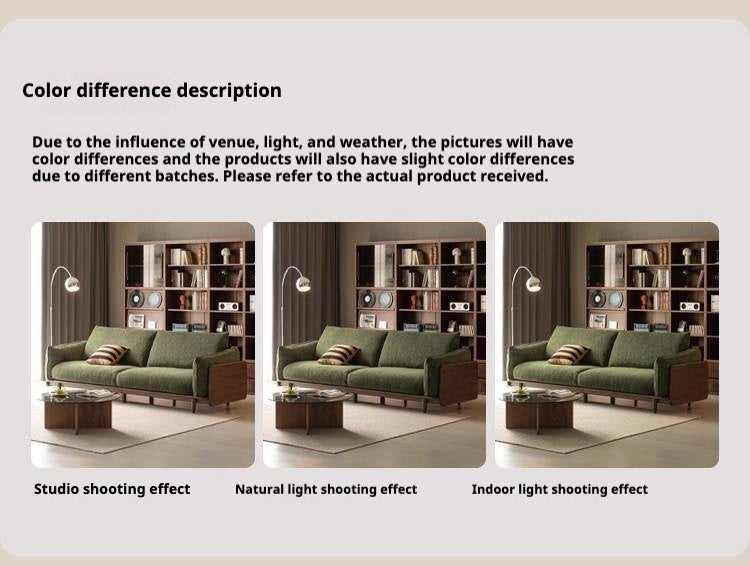 Black Walnut Solid Wood Fabric Sofa