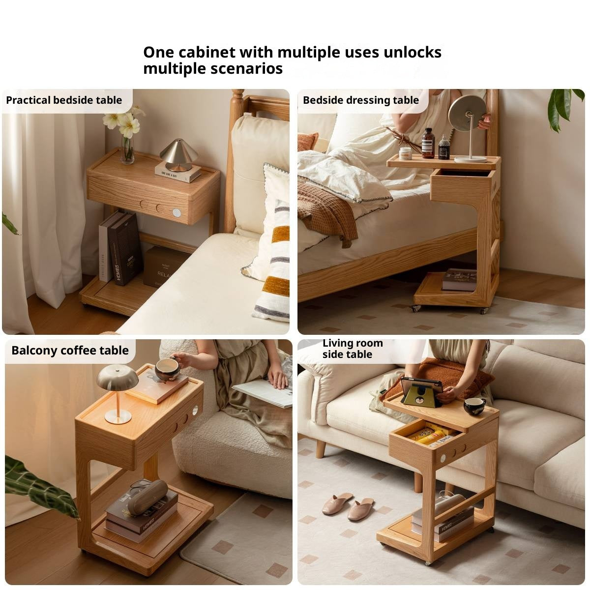 Oak Solid Wood Original Wood Style Side Table