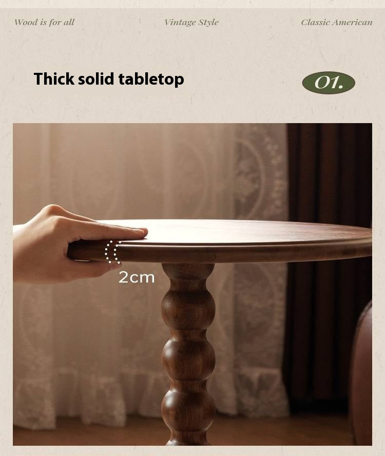 Black Walnut Solid Wood American Retro Style Side Table