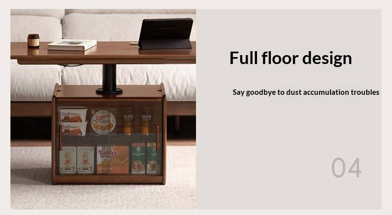 Oak Solid Wood Elevating Lifting Coffee Table