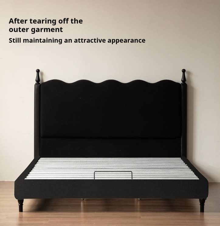 Fabric French Retro Soft Back Bed