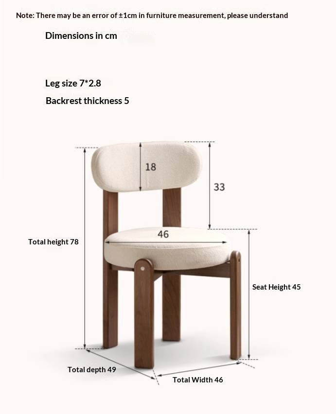 Set 4pcs Black Walnut Solid Wood, Solid Rubberwood Wood Upholstered Dining Chair, Modern Organic