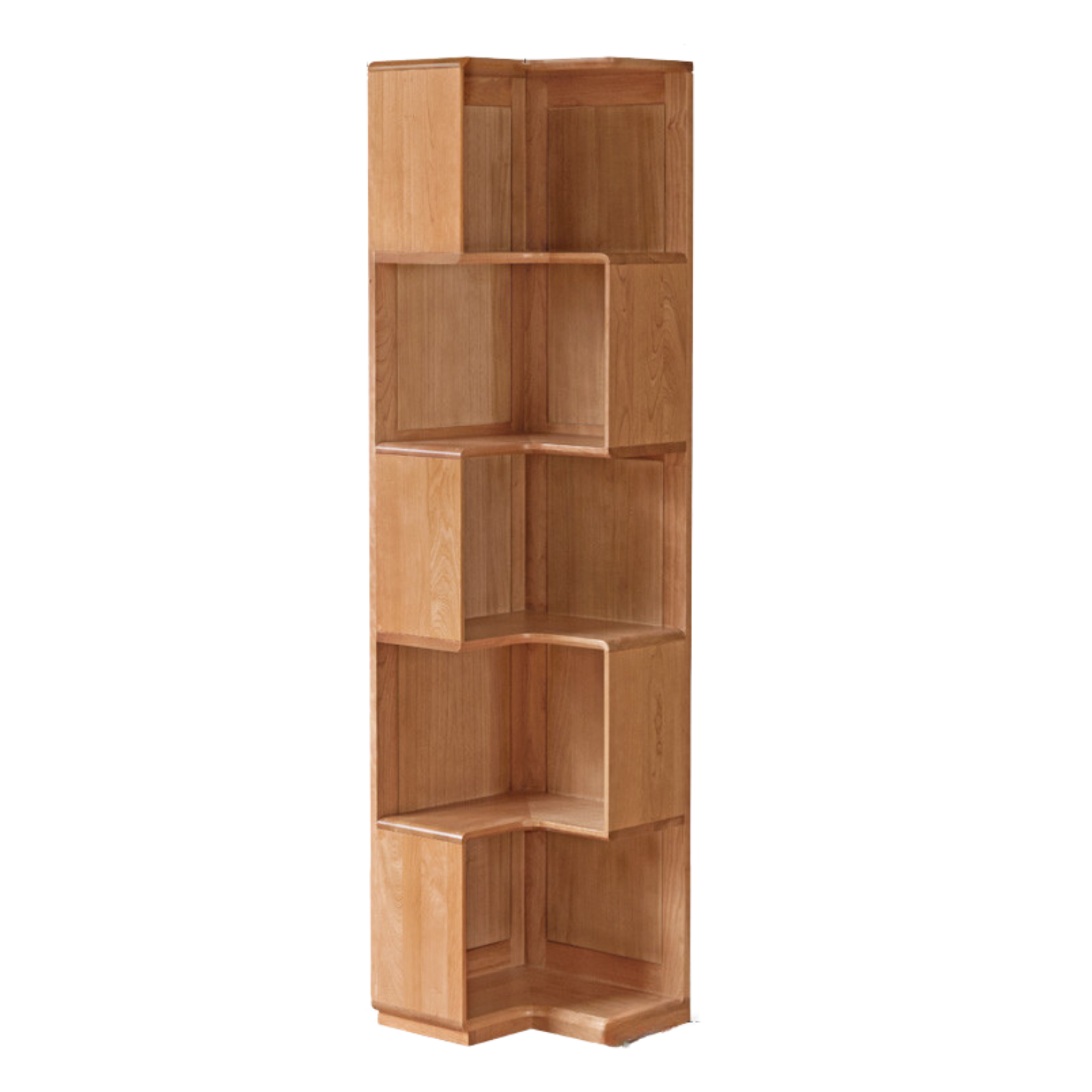 Cherry Solid Wood Corner Bookcase Floor Storage Cabinet