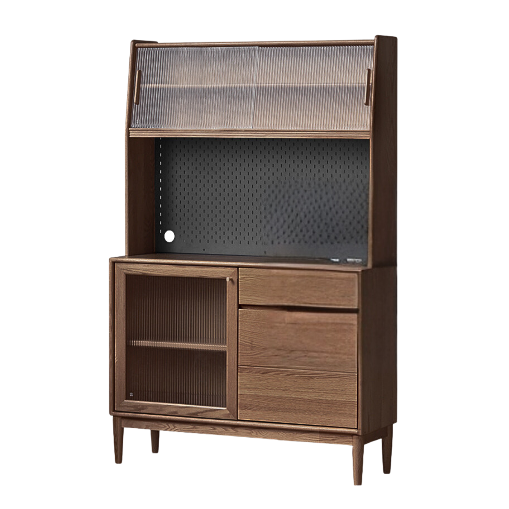 Oak Solid Wood Modern Dining Sideboard Against The Wall